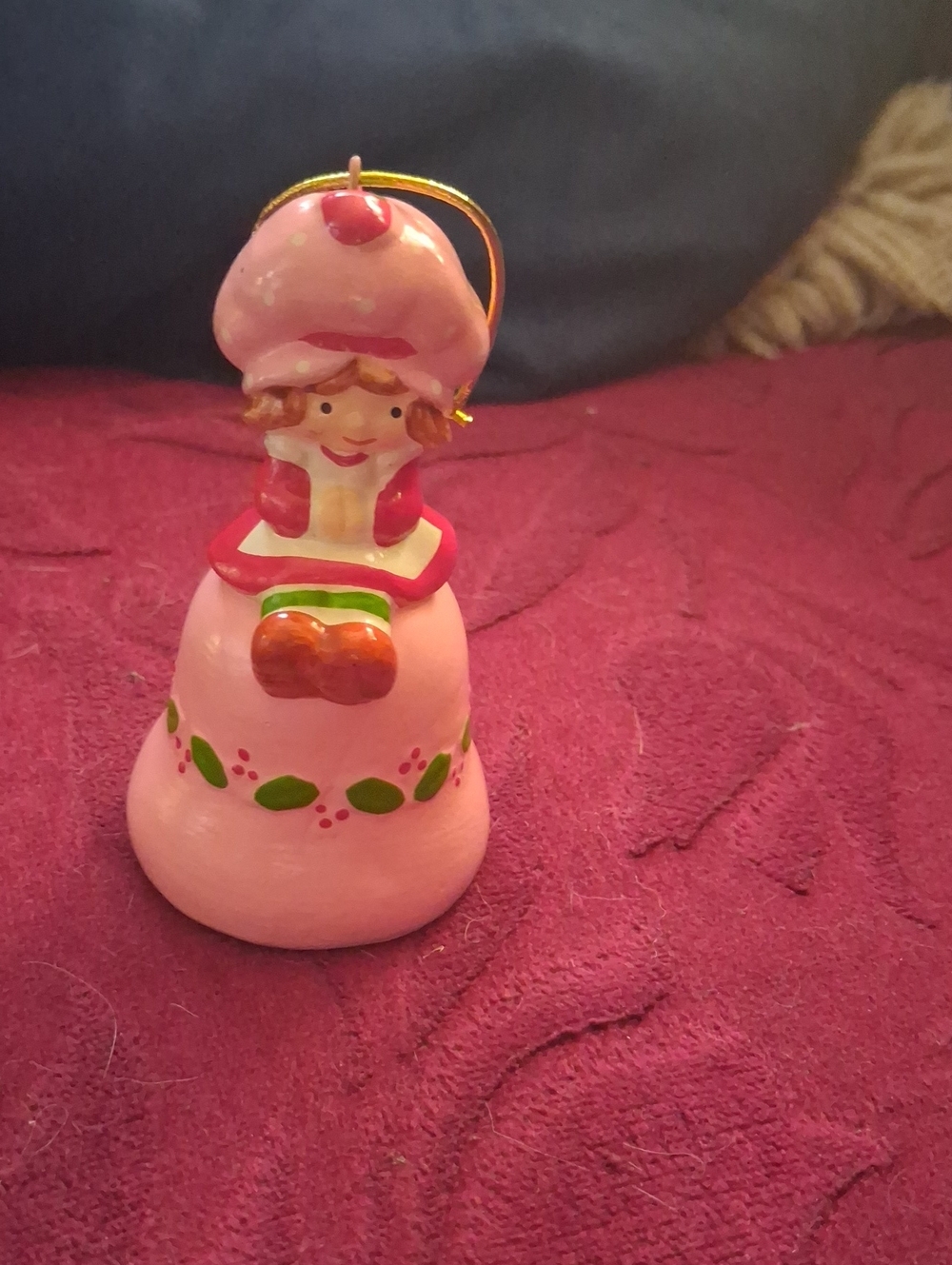 Pink Hand-Painted Strawberry shortcake Ornament - Festive Hanging Decoration